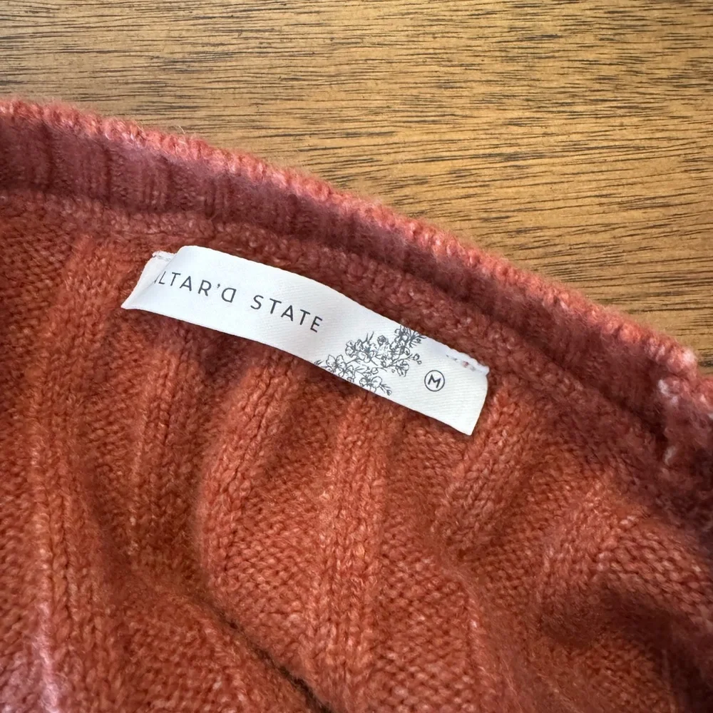 Altar'd State Rust Ribbed Sweater - Picture 4 of 4